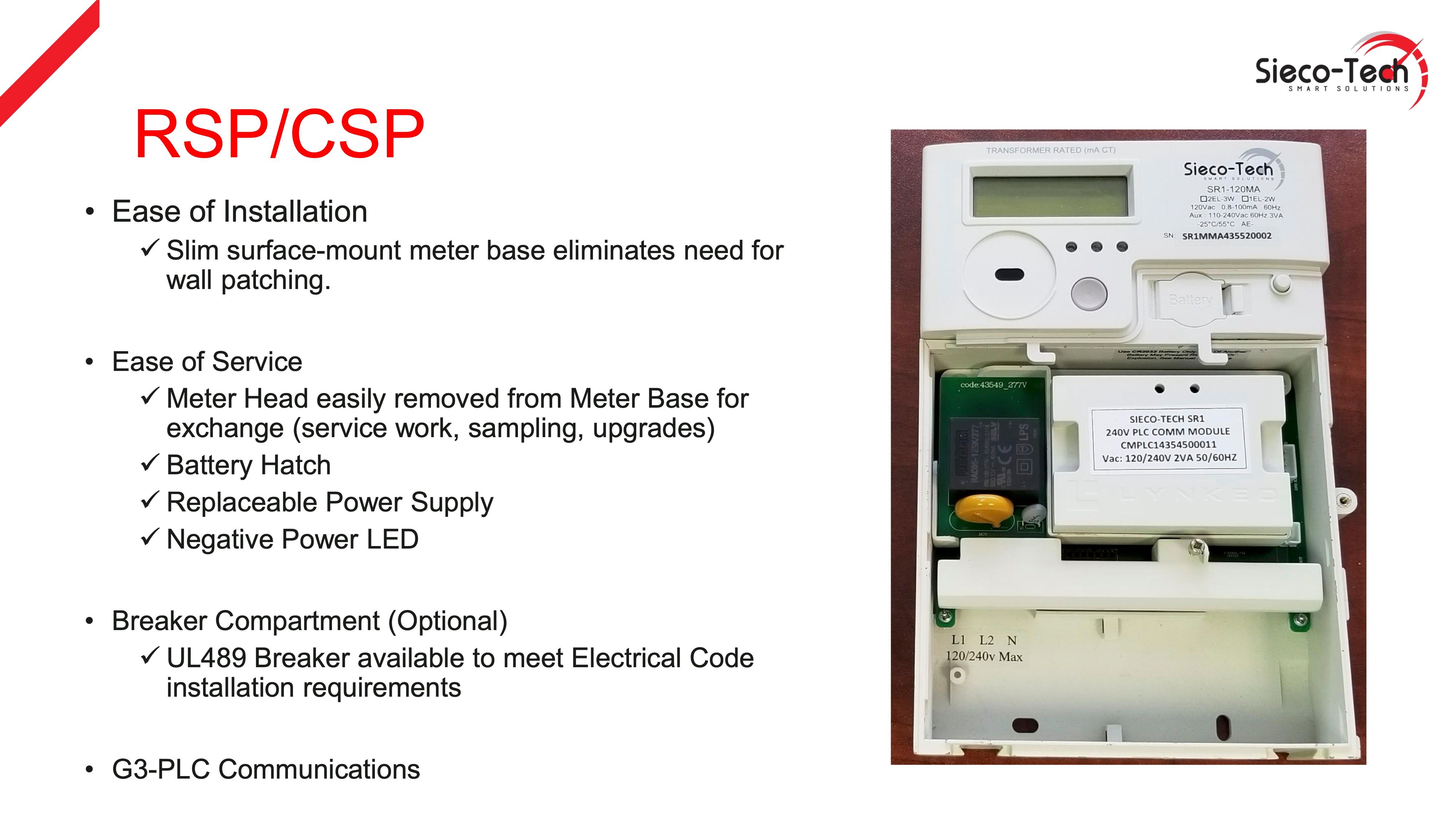 Slide showing how the Sieco-Tech RSP/CSP streamlines smart meter verification and re-verification.